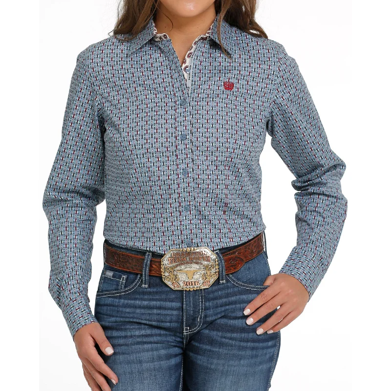 Cinch Women's "Briella" Blue Print Shirt