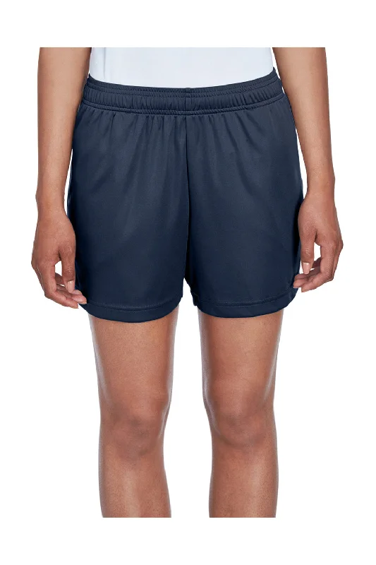 Affordable Outfits Chic Textures Team 365 Womens Zone Performance Moisture Wicking Shorts w/ Pockets - Dark Navy Blue Affordable Outfits Chic Textures Team 365 Womens Zone Performance Moisture Wicking Shorts w/ Pockets - Dark Navy Blue