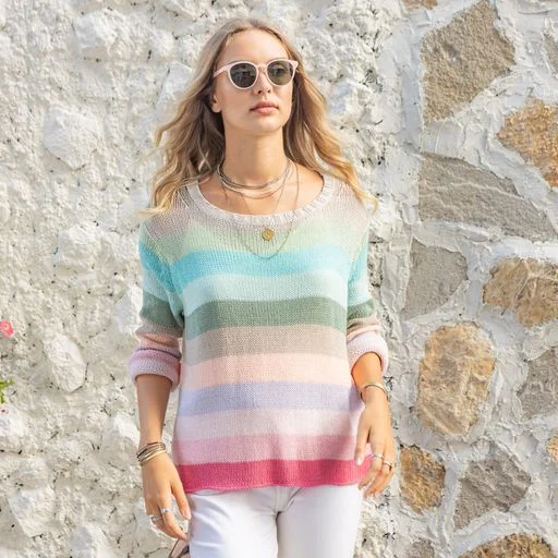 Cool Comfort Clothing Simple Wear Wooden Ships Flower Market Crew Sweater Cherry Pastille