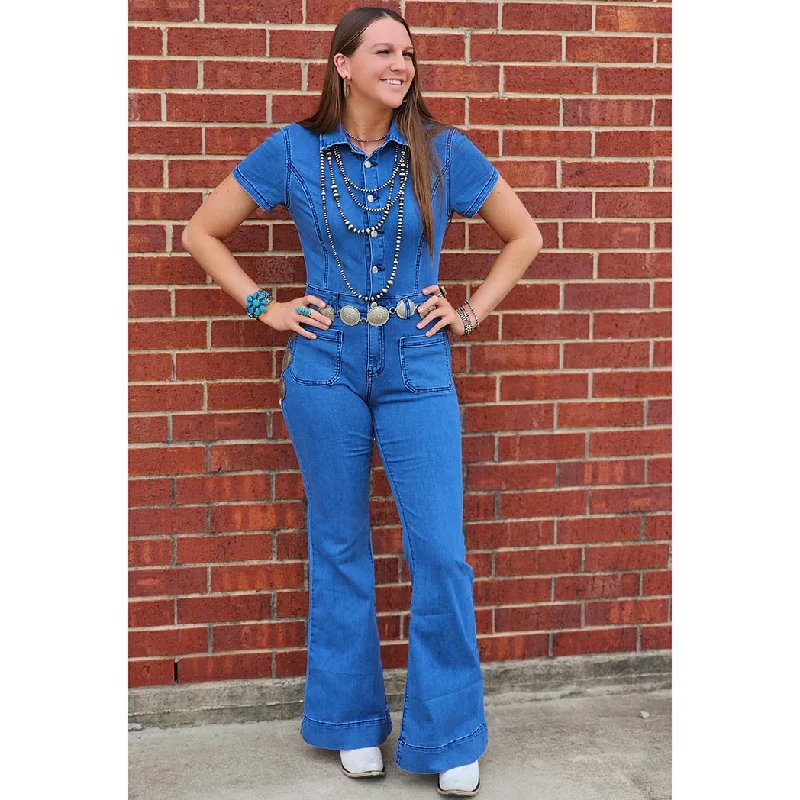 Trendy Cozy Apparel Everyday Chic Denim Button Jumpsuit