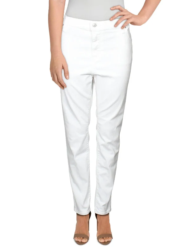 Warm Comfortable Pieces Soft Dressing Plus Womens Denim Solid Capri Jeans
