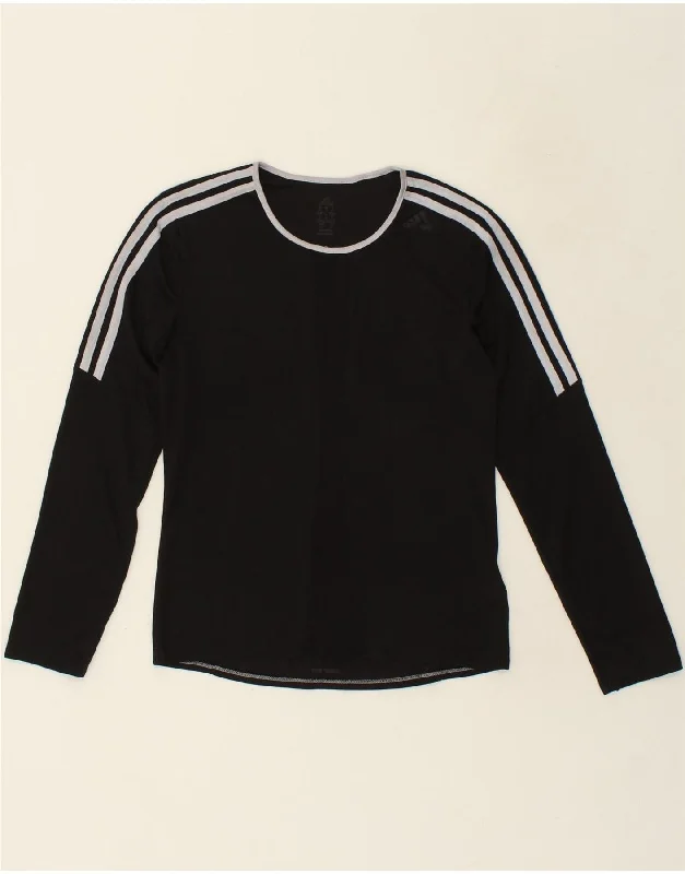 ADIDAS Womens Top Long Sleeve UK 10 Small Black Polyester