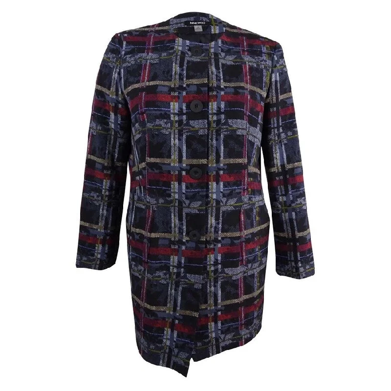Practical Streetwear Everyday Chic Nine West Women's Printed Crepe Topper Jacket
