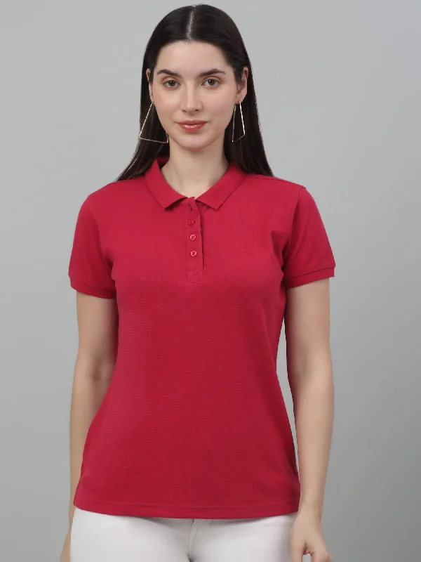 Practical Streetwear Affordable Outfits Women's Casual Regular Short Sleeve Pink Polo neck T-Shirt Practical Streetwear Affordable Outfits Women's Casual Regular Short Sleeve Pink Polo neck T-Shirt