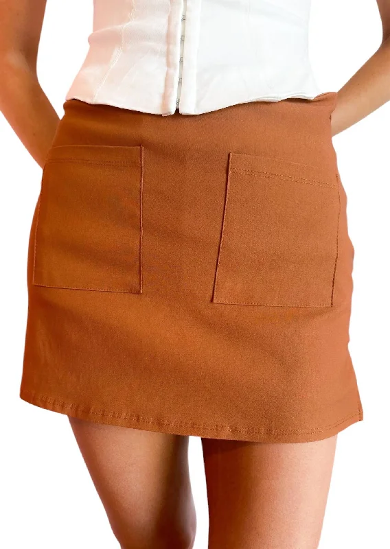 Comfortable Everyday Look Soft Apparel Melody Mini Skort In Orange