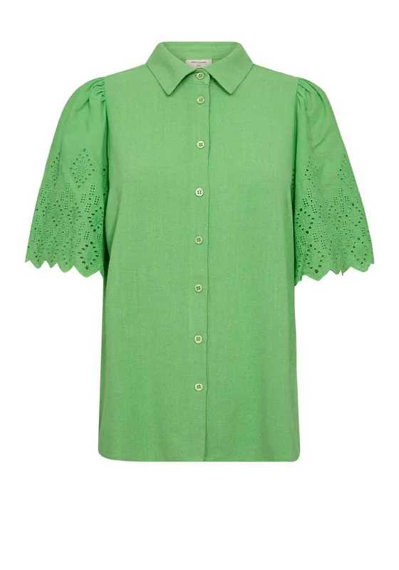 Simple Stylish Wear Comfortable Fits Freequent Lara Lace Sleeved Shirt, Bud Green