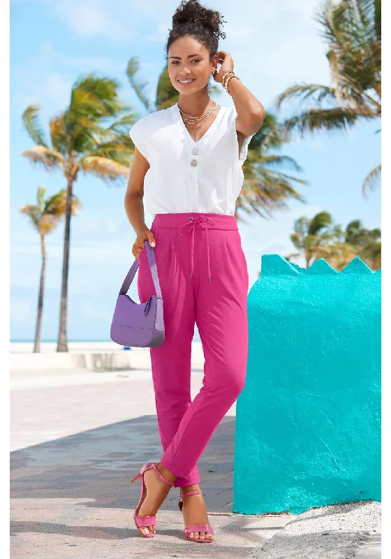 Comfy Clothing Choices Practical Fashion LASCANA Women's Drawstring Tapered Pants