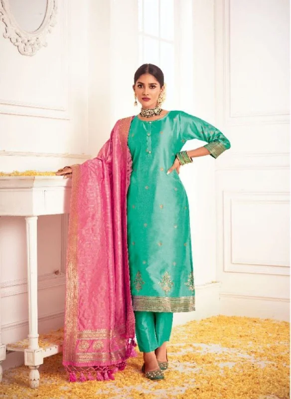 Everyday Comfort Wear Day Comfort 1005 Nitya Silk Jaquard Straight Cut Suit