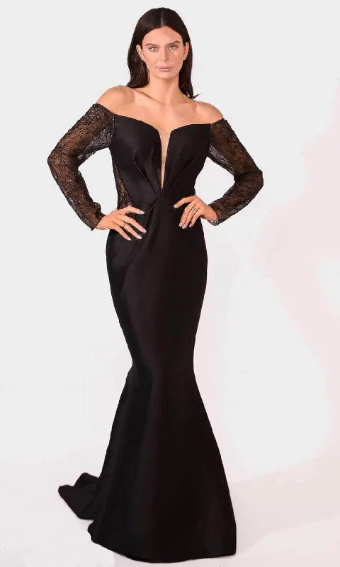 Everyday Comfort Wear Warm Layers Terani Couture 241M2734 - Long Sleeves Off-Shoulder Evening Dress Everyday Comfort Wear Warm Layers Terani Couture 241M2734 - Long Sleeves Off-Shoulder Evening Dress