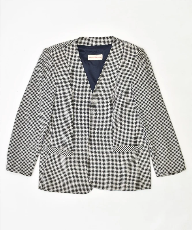 Fashion Comfort Wearables Practical Fashion ROCCOBAROCCO Womens Blazer Jacket UK 18 XL Navy Blue Virgin Wool