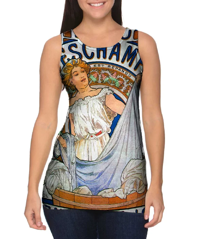 Affordable Smart Styles Relaxed Fit Apparel Alphonse Mucha - "Bleu Deschamps" En Vente Ici (1897)