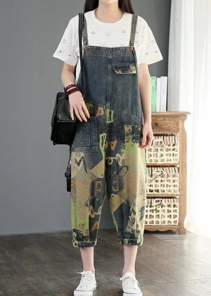 Soft Comfort Fits Effortless Chic Style Camouflage printed denim overalls plus size women's casual cropped harem pants Soft Comfort Fits Effortless Chic Style Camouflage printed denim overalls plus size women's casual cropped harem pants