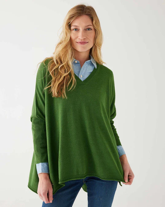 Soft Apparel Pieces Warm Comfortwear Mersea Catalina V-Neck Sweater Emerald Green