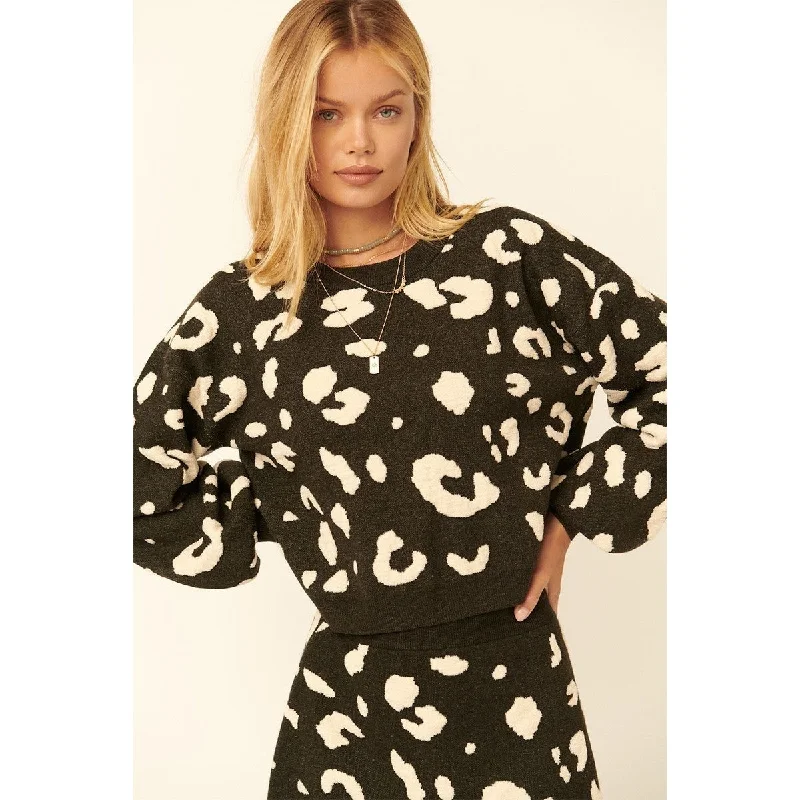 Budgeted Comfortable Wear Everyday Chic A Leopard Print Pullover Sweater