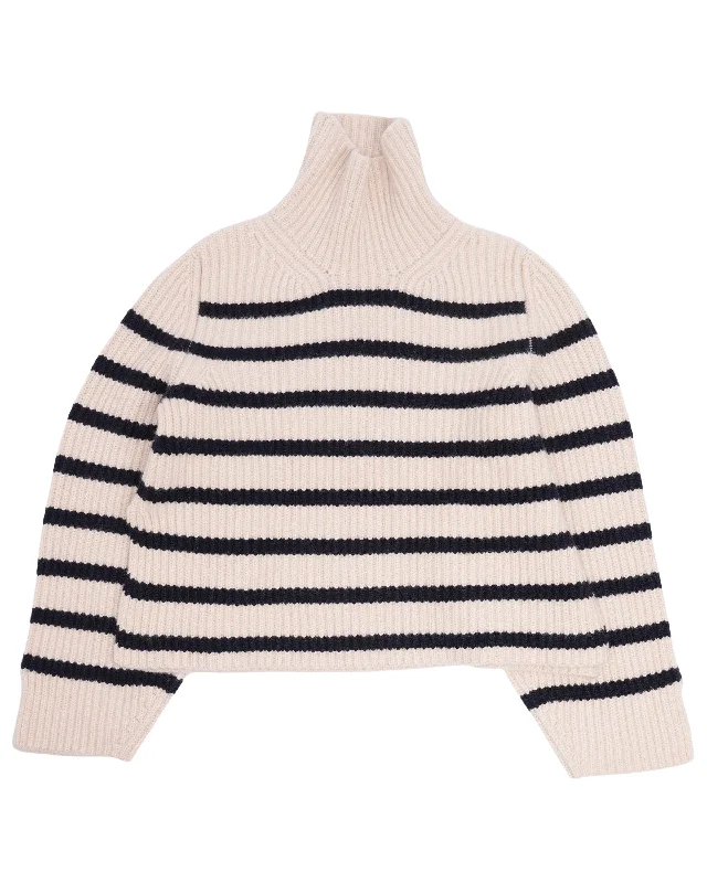 Striped Cashmere Turtleneck Sweater