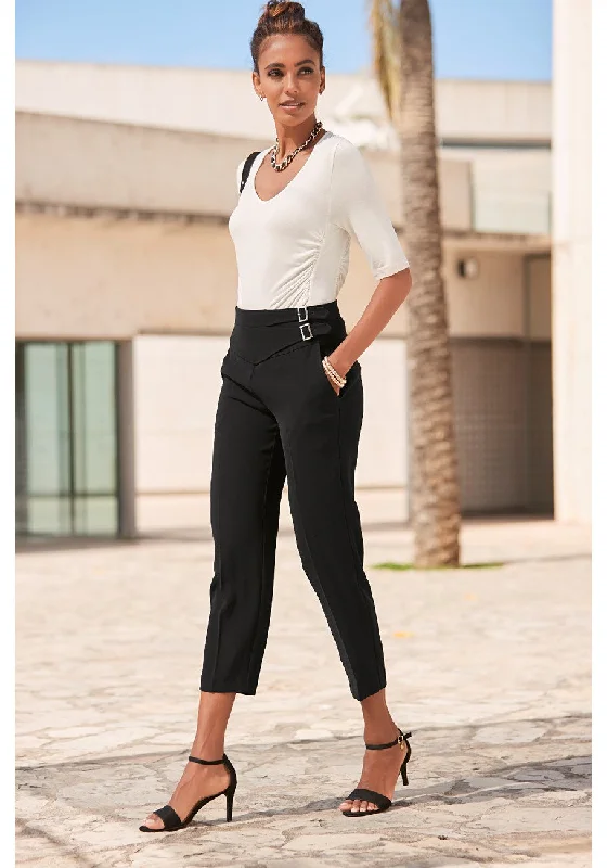 Fashion Layering Pieces Trendy Comfortwear LASCANA Women's Side Buckle Pants