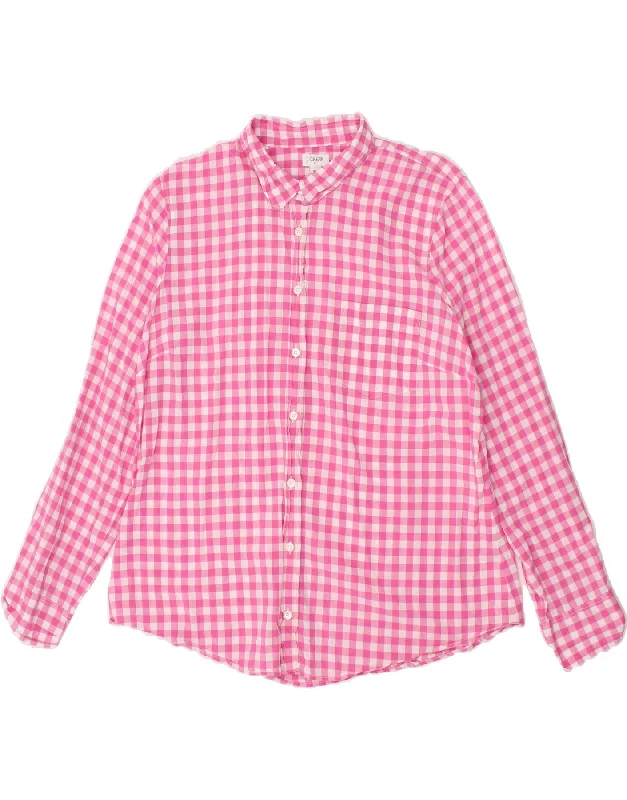 Cozy Fit Outfits Chic Wear J. CREW Womens Shirt UK 18 XL Pink Gingham