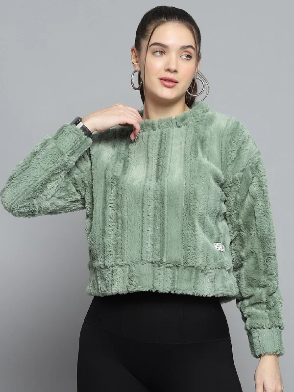 Comfy Fashion Trends Affordable Style Women Green Solid Round Neck Full Sleeve Sweatshirt Comfy Fashion Trends Affordable Style Women Green Solid Round Neck Full Sleeve Sweatshirt