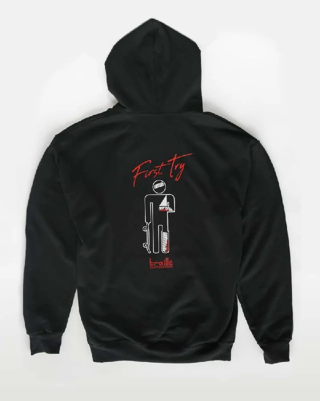 Cozy Fit Outfits Warm Style Broken Arm Black Hoodie