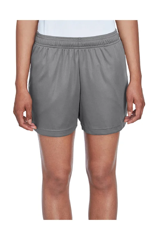 Trendy Comfortables Cozy Casuals Team 365 Womens Zone Performance Moisture Wicking Shorts w/ Pockets - Graphite Grey