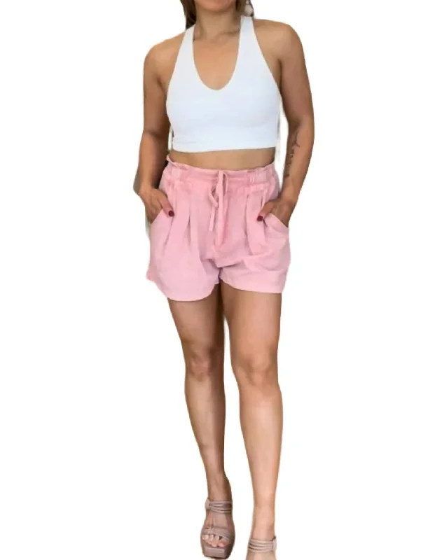 Relaxed Textiles Casual Vibes Making Your Way Short In Pink