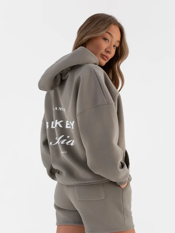 Simple Fashion Styles Street Comfort Italia Oversized Hoodie - Stone Grey