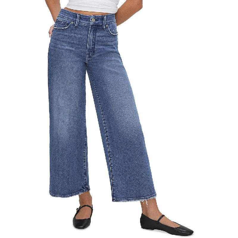 Minimal Fashion Soft Look Womens High Rise Wide Legged Wide Leg Jeans