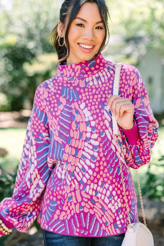 Street Comfortwear Comfort Wardrobe Fate: Know It All Orchid Purple Abstract Sweater