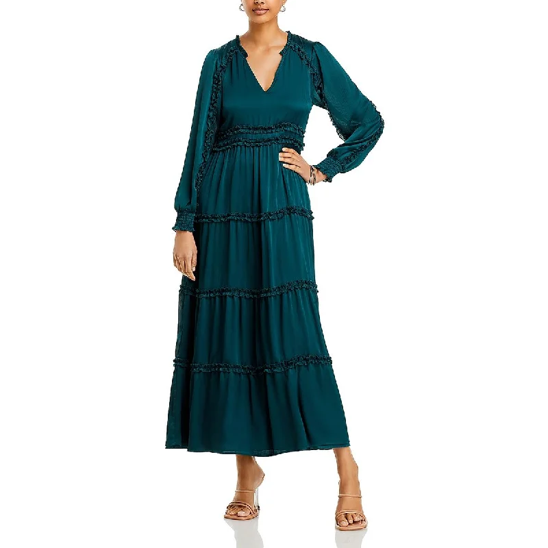 Koko + Mason Womens Satin Long Maxi Dress