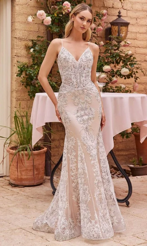 Trendy Comfortables Warm Comfortwear Cinderella Divine J859W - Embroidered Sleeveless Bridal Dress Trendy Comfortables Warm Comfortwear Cinderella Divine J859W - Embroidered Sleeveless Bridal Dress