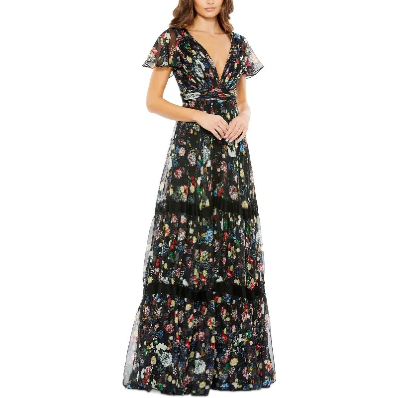 Effortless Wear Fits Casual Comfort Mac Duggal Womens Chiffon Floral Maxi Dress