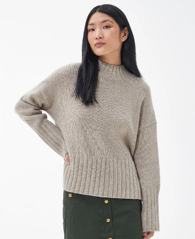 Comfortable Textiles Wear Everyday Styles Barbour Winona Knitted Jumper Light Fawn