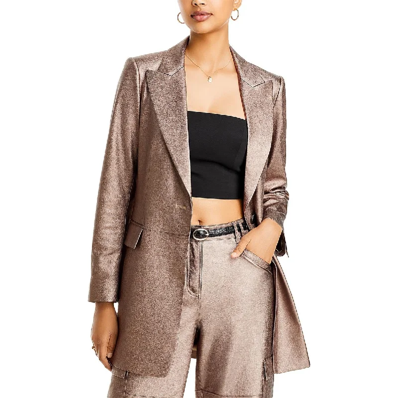 Cool Comfort Clothing Effortless Chic Style Kobi Halperin Womens Shimmer Evening One-Button Blazer Cool Comfort Clothing Effortless Chic Style Kobi Halperin Womens Shimmer Evening One-Button Blazer