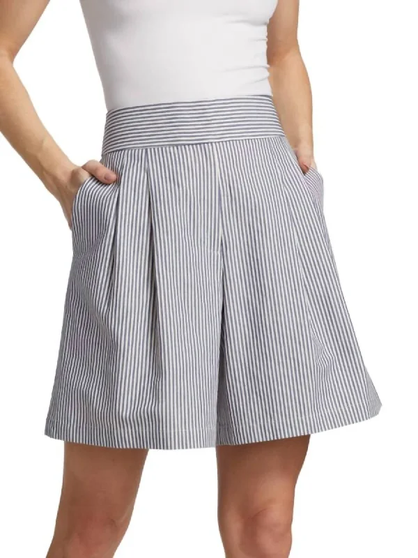 Budgeted Comfortable Wear Stylish Attire Leroy Striped Shorts In Navy Multi