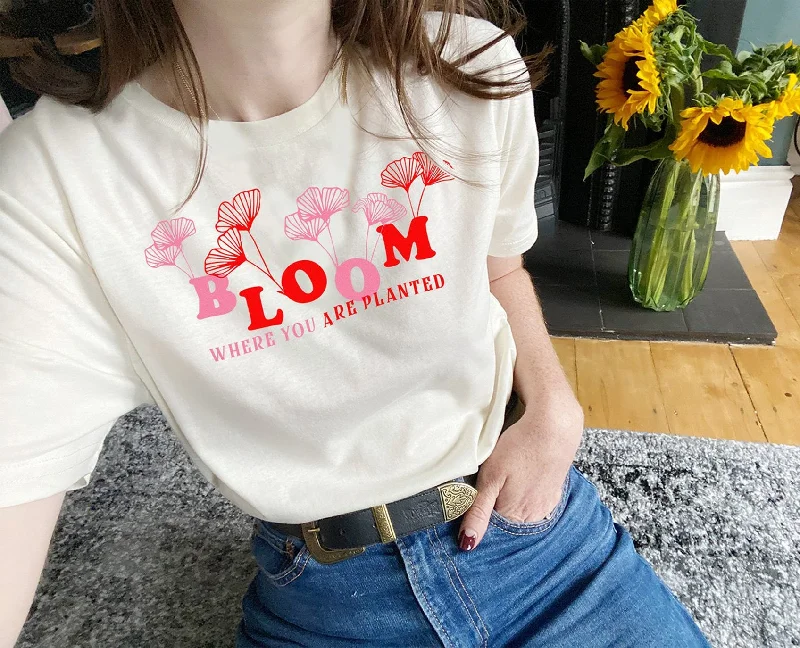 Soft and Cozy Apparel Soft Dressing Bloom Where You Are Planted - Unisex Fit T-Shirt Soft and Cozy Apparel Soft Dressing Bloom Where You Are Planted - Unisex Fit T-Shirt