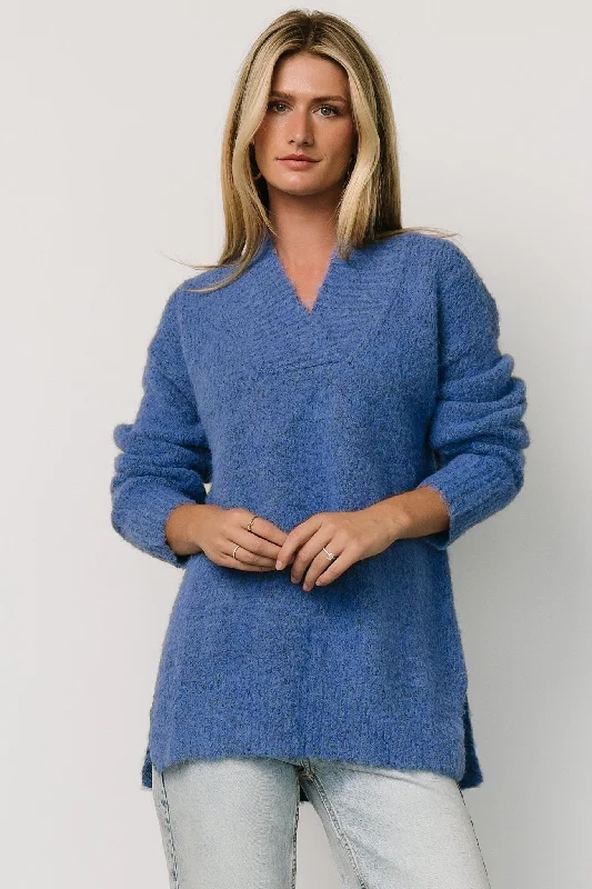 Relaxed Wear Fits Comfortable Apparel Calgary Oversized Sweater | Blue