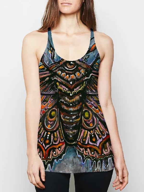 Chic Vibes Relaxed Pieces Third Eye Moth Racerback Tank