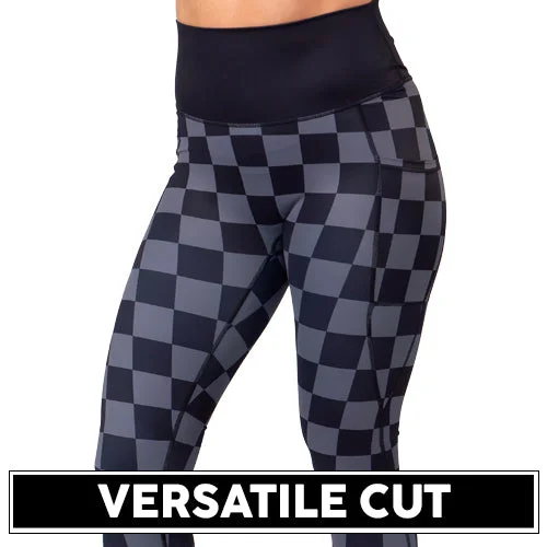 Cozy Everyday Wardrobe Comfort Trends Black Checkers Leggings