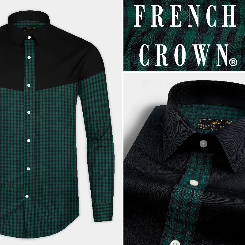 Cozy Essentials Soft Apparel Eden Green and Jade Black Checkered Premium Cotton Shirt Cozy Essentials Soft Apparel Eden Green and Jade Black Checkered Premium Cotton Shirt