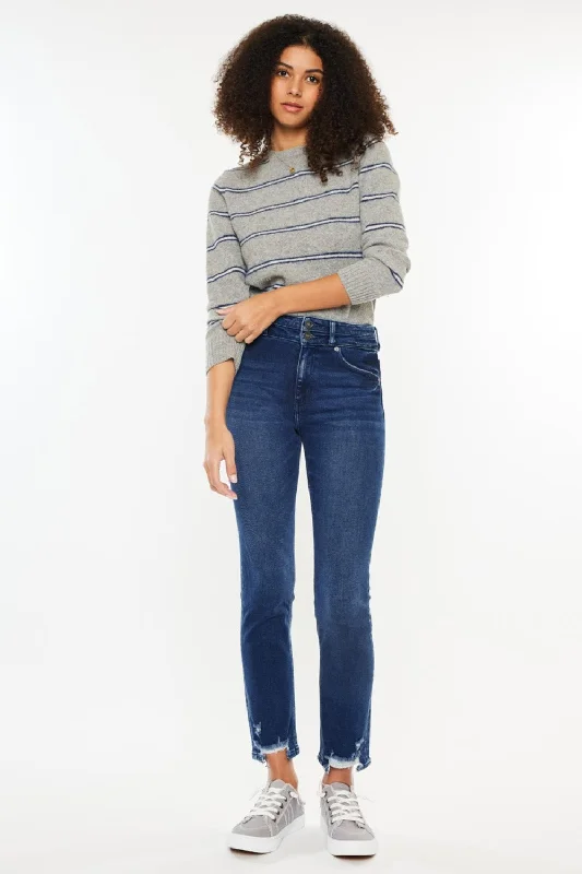 Casual Comfort Clothing Comfy Chic Kancan High Rise Slim Straight Jeans