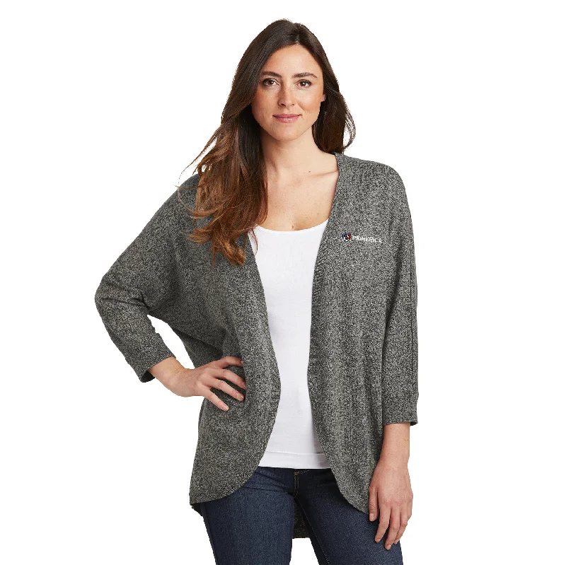 Effortless Chic Looks Comfy Styling Port Authority Ladies Marled Cocoon Sweater