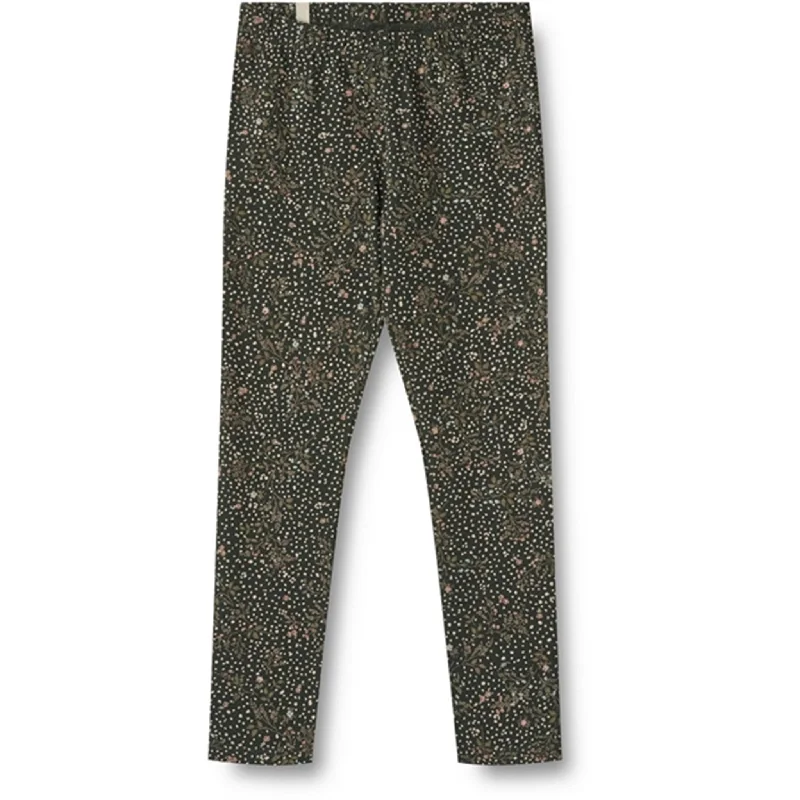 Casual Layers Modern Comfort Wheat Black Coal Small Flowers Jersey Leggings Jules