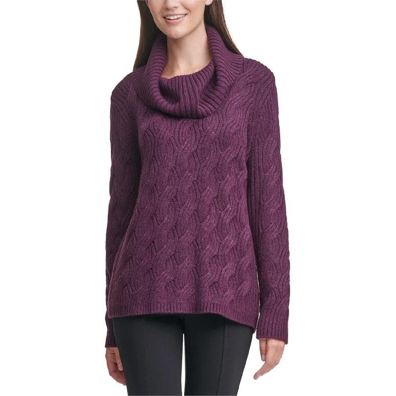 Calvin Klein Womens Chain Stitch Pullover Sweater, Purple, X-Small