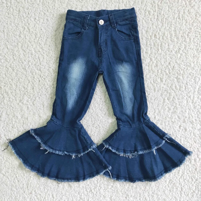 Chic Layering Easy Chic children fashion bleached jeans girl spring autumn denim pants