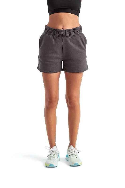 Comfortable Layered Styles Affordable Layers TriDri Womens Maria Jogger Shorts w/ Pockets - Charcoal Grey