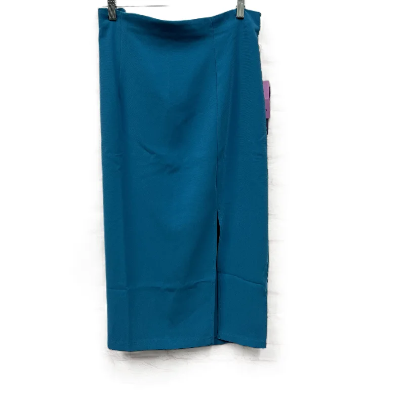 Soft Textured Wear Trendy Casuals Skirt Maxi By Sergio Hudson In Blue, Size: 16