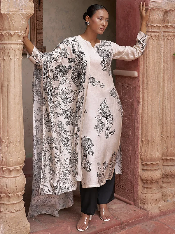 Fashion Comfort Trends Affordable Layers Monochrome Printed Silk Blend Straight Suit With Dupatta Fashion Comfort Trends Affordable Layers Monochrome Printed Silk Blend Straight Suit With Dupatta