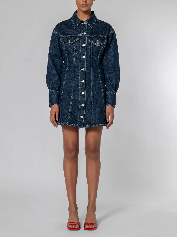 Fashion Layering Pieces Modern Comfortwear Grace Dress Deep Blue
