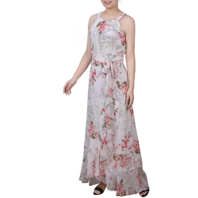 Practical Cozy Looks Street Chic NY Collection Womens Chiffon Floral Maxi Dress