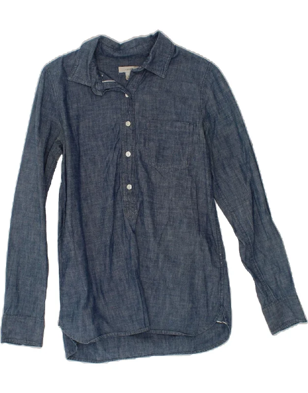 Cozy and Fashionable Day Comfort J. CREW Womens Shirt US 2 XS Blue Cotton
